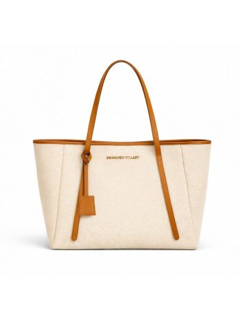 Personalizable Ecru Canvas Large Tote Bag