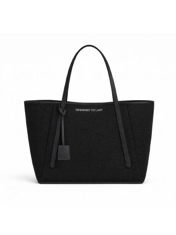 Personalizable Large Canvas Tote Bag Black