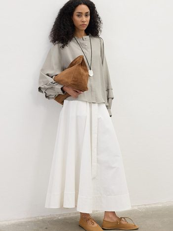 Multi-Layer Sleeve Shirt Pebble Stone