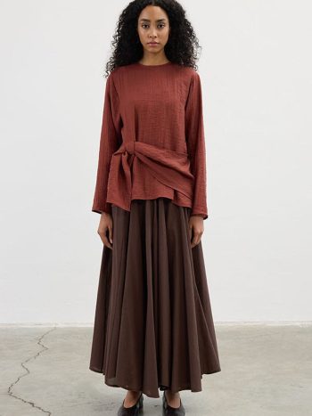 Bridge Detail Blouse in Brick Color