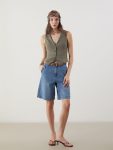 Indigo Waist Belted Standard Fit Women's Denim Shorts