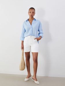 White Standard Fit Women's Denim Shorts