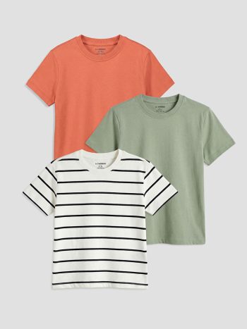 Green Crew Neck Boys' T-Shirt 3-Pack