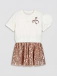 Ecru Sequin Girl's Dress