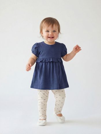Purple Girls' Baby T-Shirt and Patterned Leggings