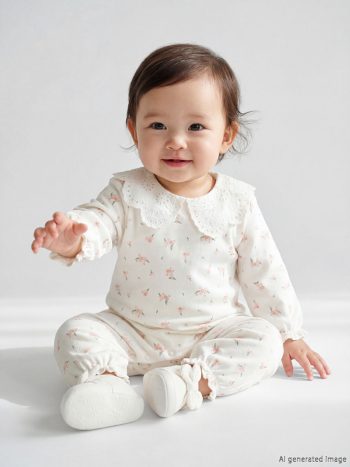 Ecru Baby Collar Floral Baby Girl Romper