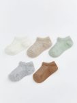 Ecru Baby Boy Sock Booties 5-Pack