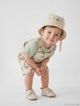 Beige Animal Print Boys' Baby Romper and T-Shirt Set