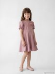 Pink Bicycle Collar Floral Detail Girls' Dress