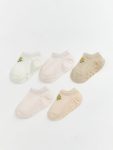 Beige Baby Girl Sock Booties 5-Pack