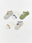 Gray Printed Men's Baby Sock Booties 5-Pack