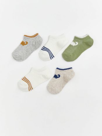 Gray Printed Men's Baby Sock Booties 5-Pack
