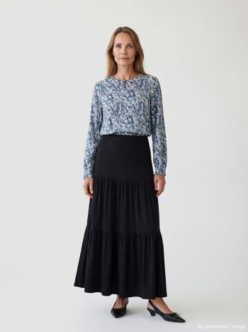 Siyah Beli Lastikli Katkat Etek