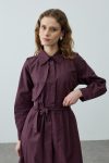 Plum Maxi Trench Dress
