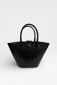 Ness Croco Oval Çanta Siyah