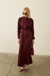 Olivia Off-Shoulder Ruffled Elegant Dress PLUM