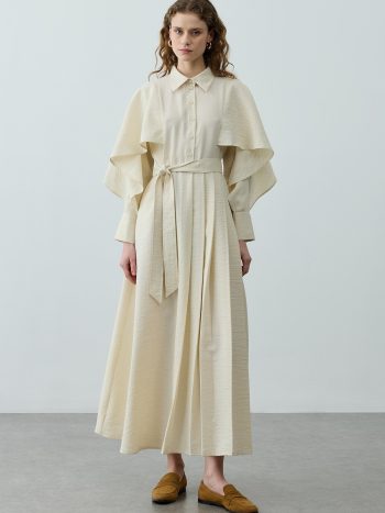 Cape Detail Stone Dress