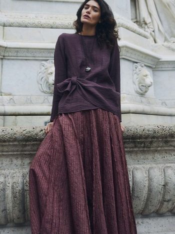 Murderberry Fishbone Stitch Tulle Skirt