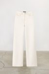 Ecru Cotton Pants with Mother-of-Pearl Buttons