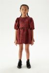 Tyess Kız Çocuk Bordo Parlak Elbise