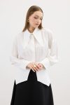 Long Collar Shirt in Ecru