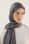 Diagonal Pattern Jacquard Scarf in Smoky Gray