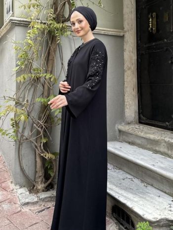 EMBROIDERED COLLAR ABAYA
