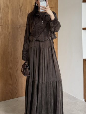 Lale Dress Set in Bitter Coffee