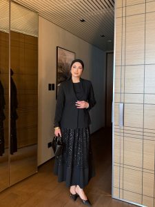 Yasemin Black Skirt Set