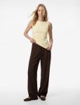 Modal Fabric Palazzo Pants with Drawstring Waist and Wide Leg