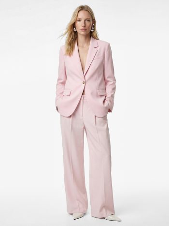 High-Waist Viscose Blend Wide-Leg Pants