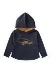 Long Sleeve Hooded T-Shirt 2-10 Years Navy Blue
