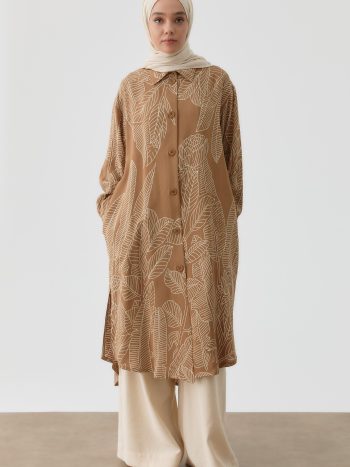 Leaf Pattern Tunic - Hazelnut