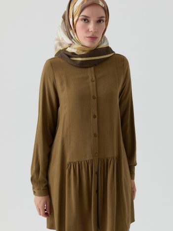 Gathered Detail Tunic - Olive
