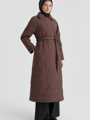 Shawl Collar Coat - Brown