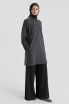 Reglan Kol Detaylı Tunik - Antrasit