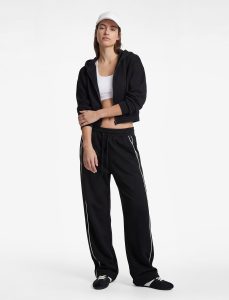 Yüksek Bel Cepli Biyeli Spor Oversize Geniş Paça Eşofman Altı