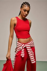 Standard Fit Ribbed Padded Athletic Tank Top