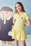 Girls' Bear Print Cotton Dress