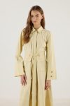 Aller Detailed 100% Cotton Dress in Butter Yellow