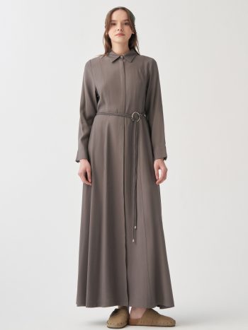 Anthracite Belted Detail Dress