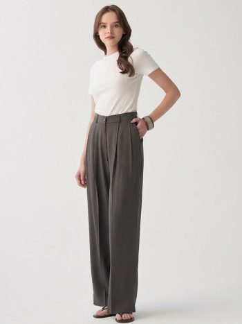 Anthracite Press Detail Palazzo Pants