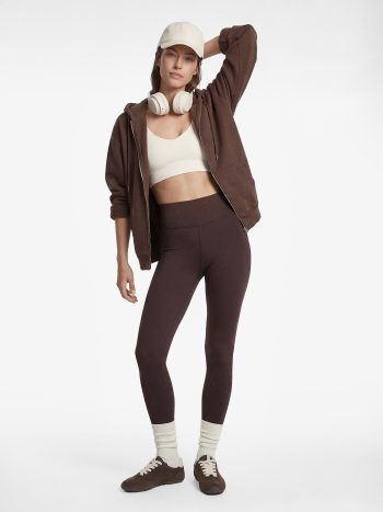 High-Waist Seam Detail Slim Fit Sports Leggings