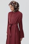 Belted Dress Suit - Burgundy