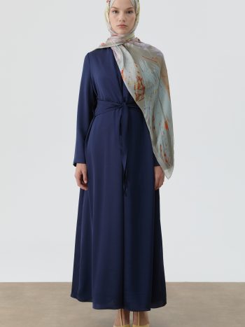 Belted Dress Suit - Navy Blue