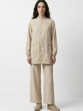 Beige-Garnet Detailed Tracksuit Set