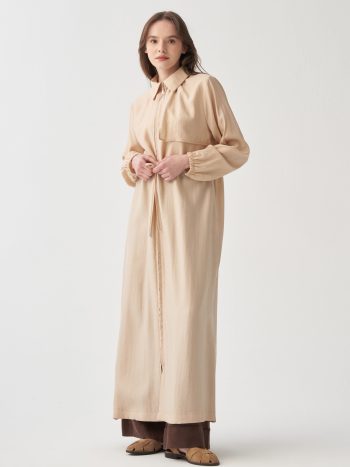 Beige Relax Windproof Tencel Abaya