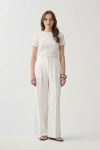 White Pressed Crease Detail Palazzo Pants