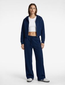 Long Sleeve Hooded Zip-Up Sports Sweatshirt with Stitching Details
