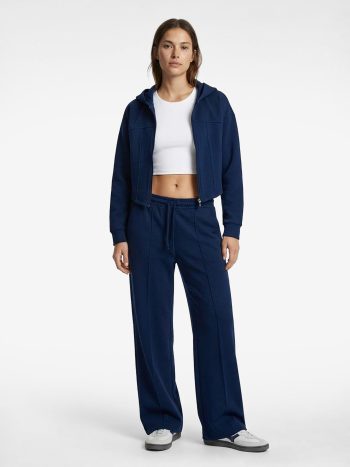 Long Sleeve Hooded Zip-Up Sports Sweatshirt with Stitching Details